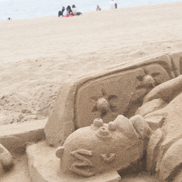 The Simpsons, sand sculture by Diana Serafini